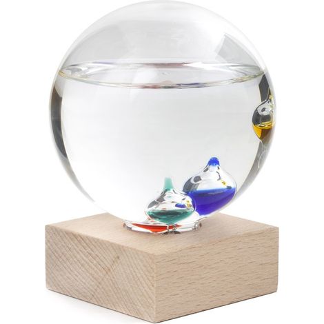 Thermomètre galileo kikkerland verre bois 12x15,8 cm (1/5)