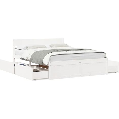 Maison Exclusive - Letto senza Materasso Bianco 160x200 cm Legno Massello di Pino