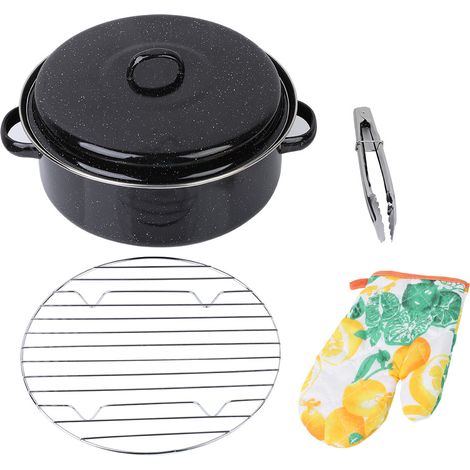 1 Poêle à barbecue en fer, grille vapeur intégrée, surface antiadhésive, pour extérieur pique-nique (1/5)