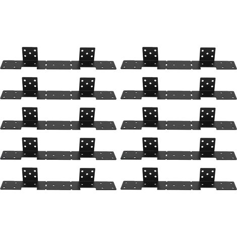 Lot de 10 supports de fixation réglables pour limons d'escalier, avec connecteur dissimulé, pour une utilisation intérieure sur des montants de 2x10 et 2x12 pieds. (1/5)