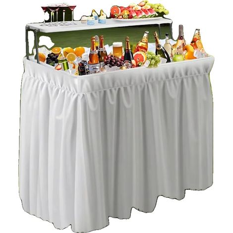Table de refroidissement extérieure, étagère de rangement supplémentaire, système de drainage efficace, BLANC (1/2)