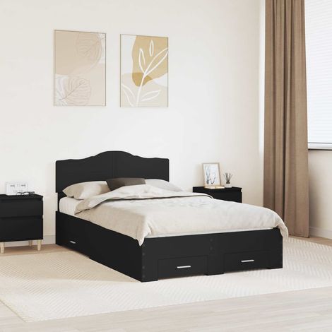 Estructura de cama Negro 135 x 190 cm Madera de ingeniería