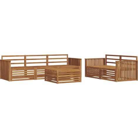 Outdoor Sofa Set 6 pcs Natural Solid Acacia Wood vidaXL (1/5)