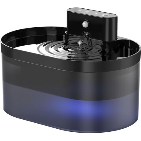 Fontaine à Eau sans Fil pour Chat 2.2L - Distributeur Automatique Rechargeable avec Détecteur de Mouvement - Fontaine pour Animaux d'Intérieur (1/5)