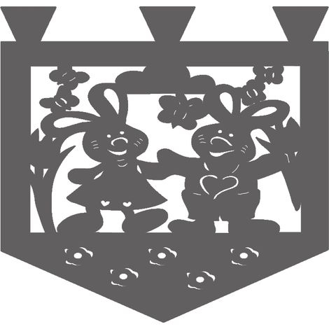 Küchenvorhang mit Osterhasen-Motiv