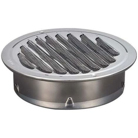 Rejilla de ventilación redonda de acero inoxidable, rejilla de ventilación metálica de 100 mm (1/5)