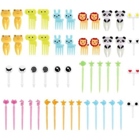Fourchette à fruits en plastique avec motif animal mignon (lot de 1) (1/5)