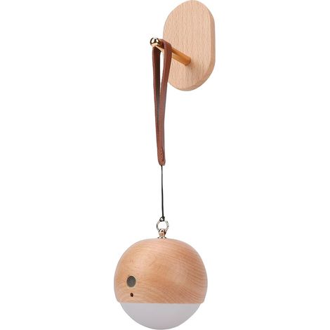 Veilleuse en Bois à Commande Vocale, 3 Niveaux de luminosité (1/5)