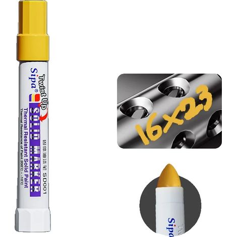 Pennarello a vernice solida, inchiostro a base d'olio, qualità di inchiostro permanente, GIALLO (1/2)