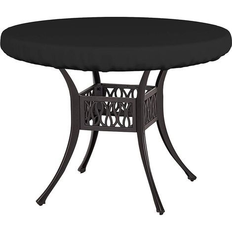 Gartentischabdeckung, Runde Gartentischabdeckung, Outdoor-Gartentischabdeckung, Runde Schutzhülle für Gartentisch, Wasserdicht, Anti-UV, Oxford-Gewebe, Ø110X10cm