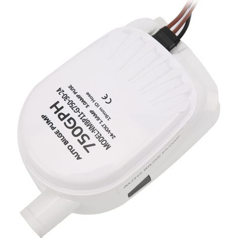 Pompe de cale submersible automatique 24V 750GPH avec interrupteur à flotteur intégré, protection contre la corrosion et le feu (1/5)