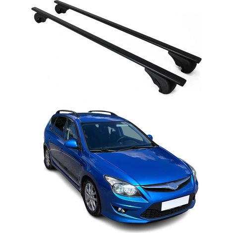 OMAC Dachträger Querträger für Hyundai i30 I Kombi 2007-2012 – Abschließbar – Max. 75 kg – 2 Stangen Stahl Schwarz (1/5)