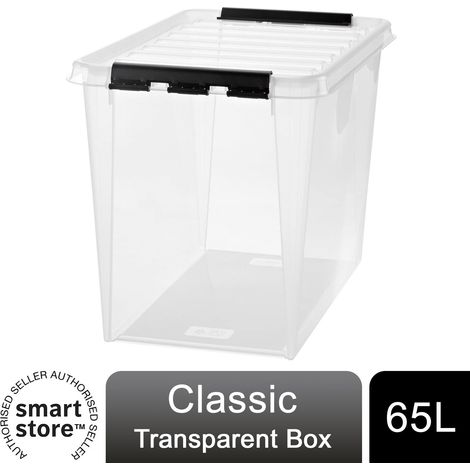 SmartStore Classic Box 65 Polypropylene Transparent Storage with Lid, 65 Litre (1/4)