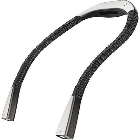 Lampada da scrivania portatile, 2000 mAh, 3 colori, orientabile verso il collo, regolabile a 360°, modalità SOS, USB, 5 V, argento (1/5)