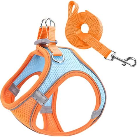 Harnais réfléchissant pour animaux de compagnie (Orange, M)-Fei Yu