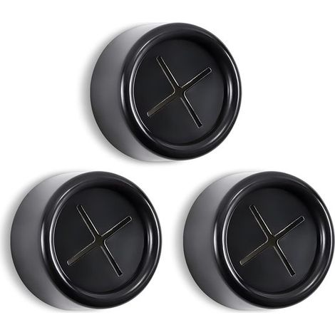 Ganchos para toallas de cocina de 3 piezas, Ganchos redondos adhesivos con acabado cromado de primera calidad, Fácil instalación en pared, Negro