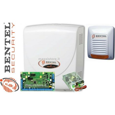 Bentel Security Kit Absoluta Plus 18 + Box + Sirena + Alim.2.6A - ABS-18-C
