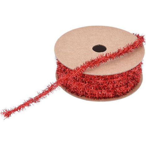 Lametta Girlande 10 Yard Rot Glitzerband für Weihnachtsbaum Deko