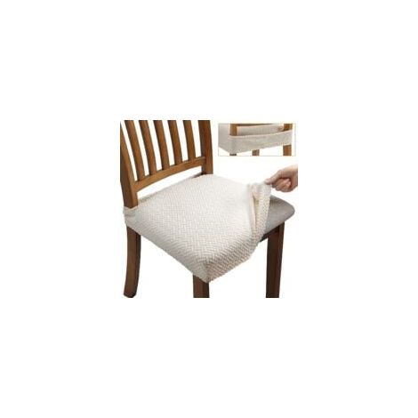 (Beige)6 Pcs Housse de Chaise Extensibles en pour Salle à Manger Amovibles et Lavables (avec Sangles de Dossier) (1/5)