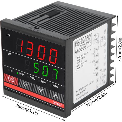Intelligenter Temperaturregler XY507 mit PID-Heiz- und Kühlrelais, 100–240 V AC (1/5)