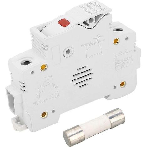 DC-Sicherungshalter 1P 32A DIN-Schienenmontage, flammhemmend, PV-Sicherungssockel mit 20A 10x38mm Sicherung, 1000VDC