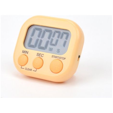 Set di 2 timer da cucina digitali per cucinare, con cifre grandi e allarme acustico, retro magnetico, ideali per la cottura al forno - Arancione chiaro - 7,3 x 6,5 mm