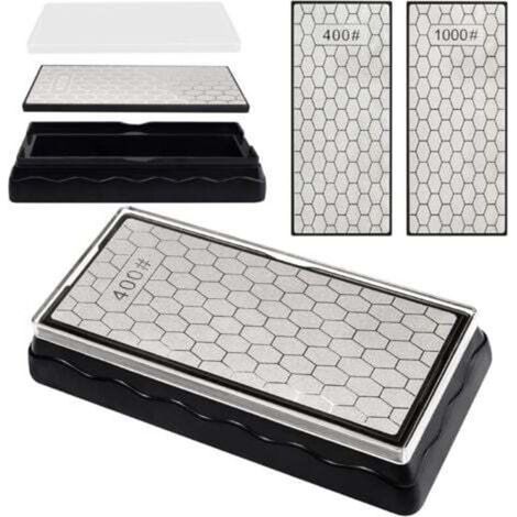 Double Sided Diamond Sharpening Stone (Grit 400/1000, 185x92x40mm), Knives Sharpener Bee Sharpening Stone with Non-Slip Base Knives Scissors Sharpening Tool Outdoor Kitchen (1/5)