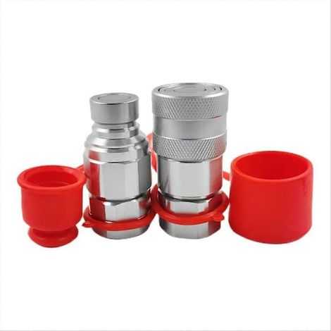 Coupleurs hydrauliques à connexion rapide à face plate 3/4" NPT pour chargeuses compactes (1/5)