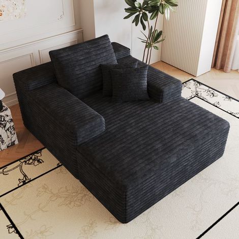 Canapé - CIPACHO - Modulable - Velours côtelé - Assise profonde - Méridienne (1/5)