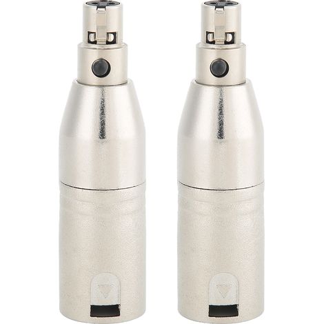 2PCS Adaptateur Audio MINI XLR Femelle Doré vers XLR Mâle Argenté 3 Broches (1/5)