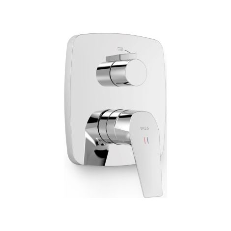 Pièce apparente pour boîtier encastré Rapid-box 2 voies Chrome - TRES 21728110 (1/3)