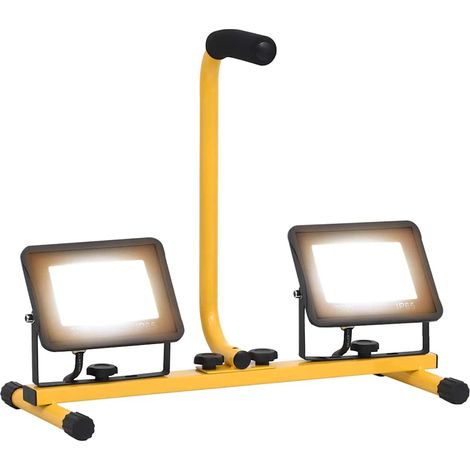 Projecteur LED avec poignée, 2 x 30 W blanc chaud