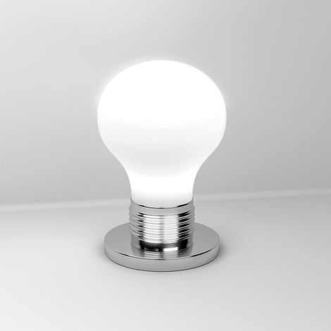 Lampada Da Scrivania Contemp Big Lamp Metallo Cromo Vetro Bianco 1 Luce E27 (1/3)