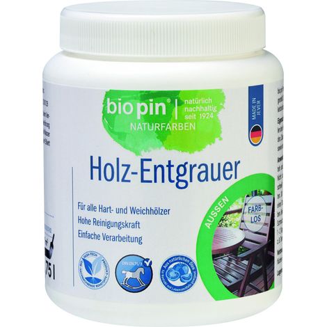 Biopin Naturfarben Holz-Entgrauer 1 L farblos Holzschutzlasur