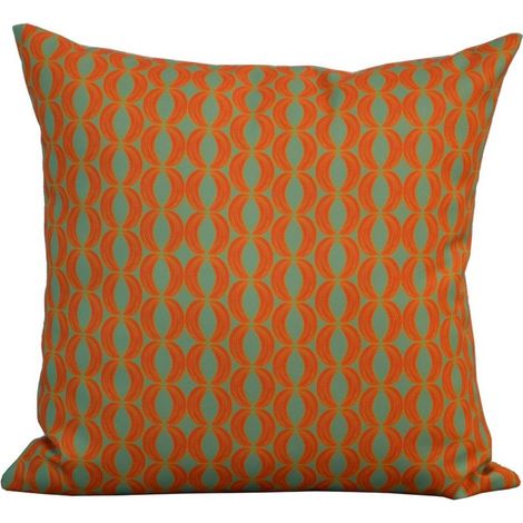 PROLOISIRS Coussin déhoussable exterieur décor Motif Graphique rond orange 45 x 45 cm