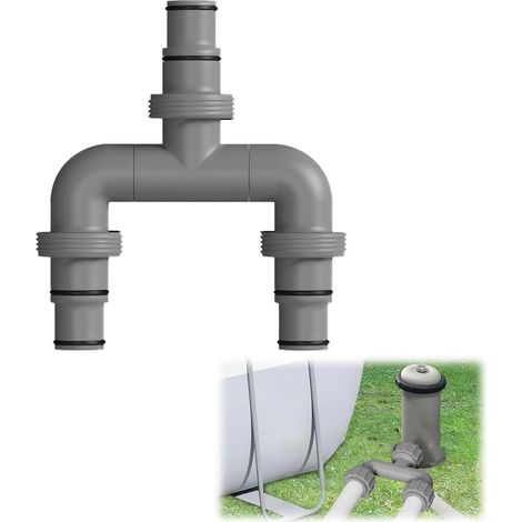 Raccord de tuyau de filtre à sable 38 mm et 32 mm, tuyau de piscine 38/32 mm, raccord pour pompes de filtration pour Intex Bestway Coleman, adaptateur de tuyau de piscine (valve en U 3 voies) (1/5)