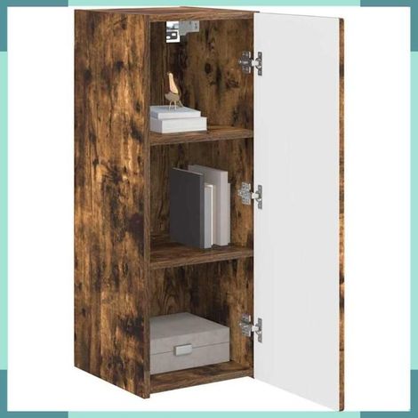 892299 Meuble TV mural Chêne fumé 30 x 31 x 80 cm Bois d'ingénierie (1/5)