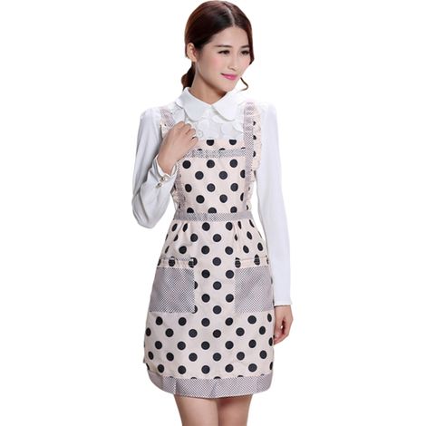 Tablier de princesse à pois pour femme, mignon, pour la maison, la cuisine, le restaurant, le chef cuisinier
