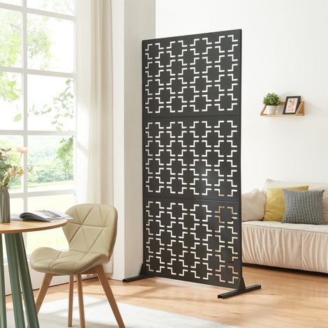 Biombo Aaskis para interior acero 200x100x50cm - Negro [casa.pro] (1/5)