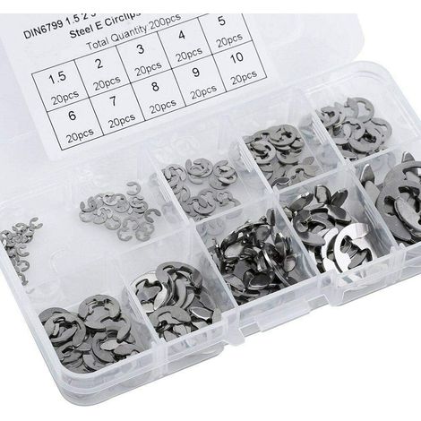 Anneaux De Serrage - Acier Inoxydable 304 - Diamètres 1 5 À 10 Mm - Lot De 200 Pièces (1/5)
