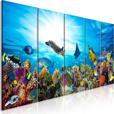 Tableau Imprimé "Coral Reef 5 Panneaux Narrow" 90x225cm (1/2)