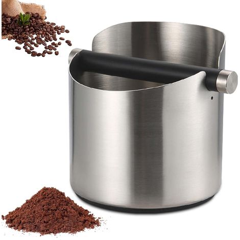 Contenitore per fondi di caffè in acciaio inox da 600 ml - Scatola/portafiltro per fondi di caffè con contenitore per fondi integrato - Contenitore professionale per un facile smaltimento dei fondi di (1/5)