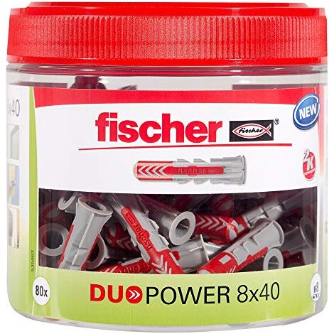 Fischer Duopower tasselli nylon 8 mm grigi e rossi 40 mm (1/4)