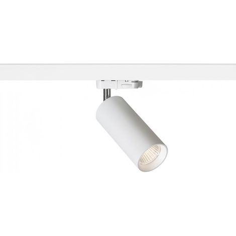 Spot cylindrique MAVRO pour rail triphasé blanc 230V LED 12W 38° 3000K