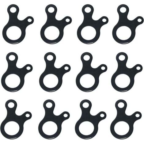 16 pcs Tendeur de Corde en Alliage d'Aluminium, Tendeur de Cordon Tendeur à Trois Trous, Ajusteur Boucle de Corde de Tente, Léger, pour Tente Bâche Randonnée Camping (1/4)