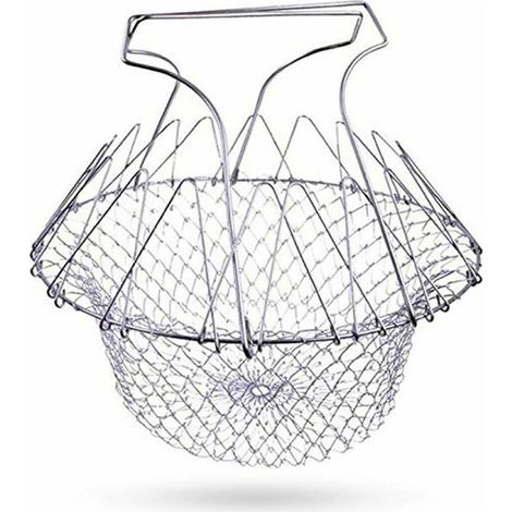 Panier à salade pliable en acier inoxydable pour frites légumes salades 1 pièce (1/5)
