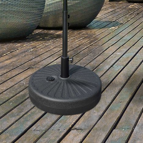 Base parasol jardin poteau central 3,8/4,8cm HDPE, noir