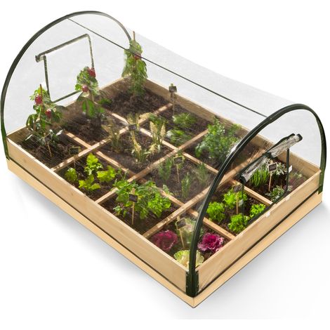 Gemüsegartenquadrat 12 Fächer + Gewächshaushülle Rahmen