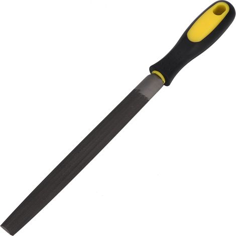 Lime demi-ronde en acier de 8 pouces avec poignée, outil d'affûtage et de mise en forme pour projets métalliques (lime à dents moyennes) (1/5)