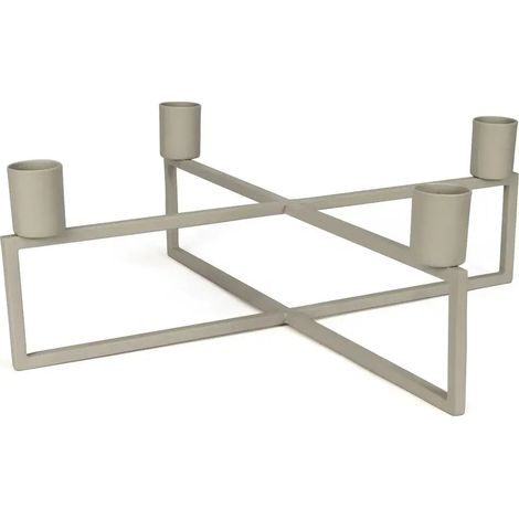 [GEBRAUCHT] B-Ware Hana Kerzenständer Halter 4 Flames Stabkerzen Eckig Hellbeige